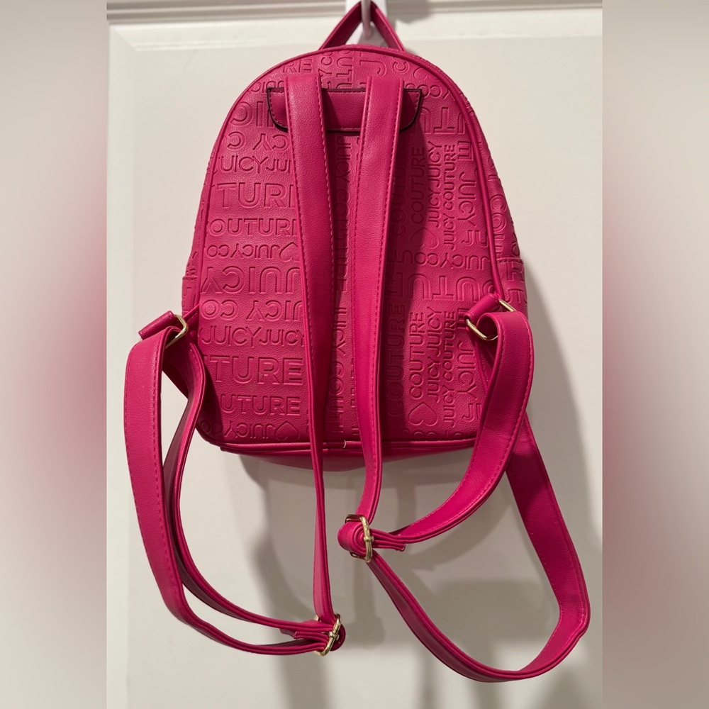 Juicy Couture Fuchsia Pink Mini Logo Backpack with Gold Hardware - Picture 14 of 16